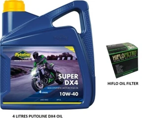 Oil and Filter Kit For Yamaha VMX-12 1200 F Vmax 1994 PUTOLINE DX4 10W40 Hiflo - Picture 1 of 3