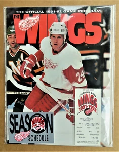 Red Wings Program - Bob Probert Cover with Ticket - Jan 31, 1992 - Picture 1 of 4