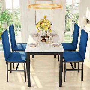 SYNGAR 5 Piece Dining Set, Modern Dining Table and Chairs Set for 4, Kitchen Din - Picture 1 of 9