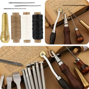 Leather Craft Tool Kit Classic Stitching Sewing Beveler Punch DIY Work Hand Tool - Picture 1 of 20