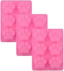 Silicone Dog Pet Animal Paw Print Ice Cube Chocolate Soap Candle Tray ( 3 Pac...