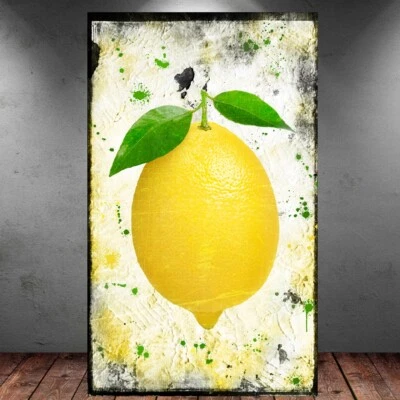 LEINWAND BILD ER XXL POP ART ZITRONE ABSTRAKT BUNT OBST FRUCHT KÜCHE WAND POSTER - Bild 1 von 4