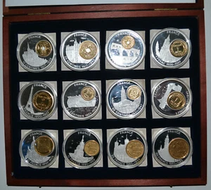 Coffret 12 Münzen Sammlung Komplett "Geschichte Der Französischen Münze" - Bild 1 von 6
