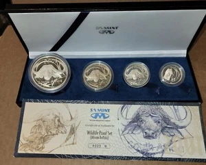BUFFALO 2001 SOUTH AFRICA SILVER  4 COIN PROOF  SET  2 OZ 50C  3-3/4 OZ TOTAL - Picture 1 of 24
