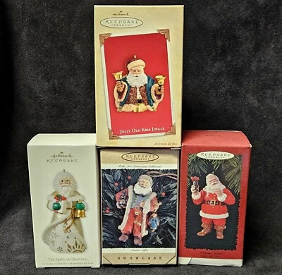 4 Adornos de Santa Sello Regalos de Coca-Cola 1996 Jolly Jingle 2004 Vidrio Spirit 2010 Foto 1 de 4