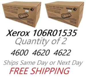 2 GENUINE SEALED XEROX 106R01535 PHASER 4600 4620 4622 HIGH-CAP TONERS *MINT* - Picture 1 of 1