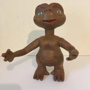 Vtg 6" E T Extra Terrestrial Alien Plastic Toy Figure Posable Arms Legs - Picture 1 of 5