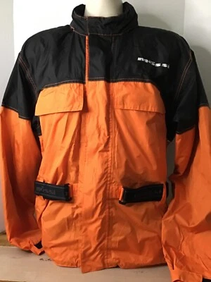 Jaqueta Mossi Motorsports Racing Apparel masculina laranja preta leve grande - Imagem 1 de 4