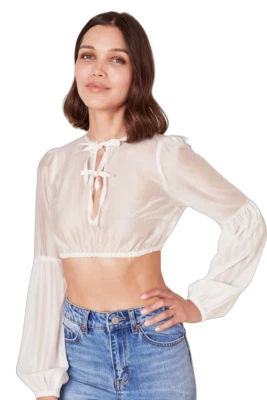 Dirndlbluse, Krüger Collection, Gr. 34, Dilara hochgeschlossen, ecru - Bild 1 von 4