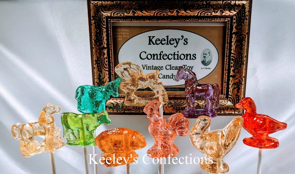 Vintage Sunnybrook Farm Clear Toy Candy Barley Lollipops 3 Dimensional - 9 Count - Image 1 of 1