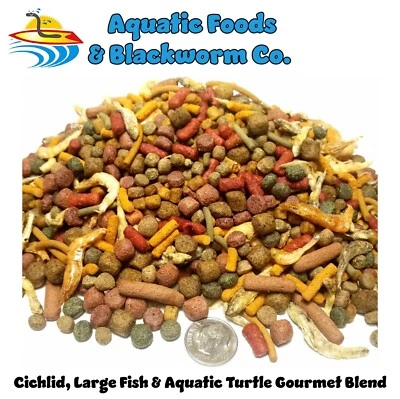 AQUATIC FOODS INC. Large Cichlid & Aquatic Turtle Blend, Great for all Pond Fish GB-480