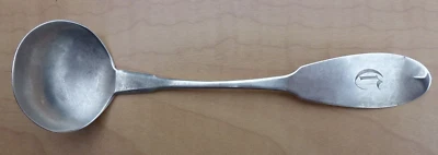 Moneda antigua cucharón de plata por Samuel S Newton de Cornualles y Winchester, CT 6" Foto 1 de 4