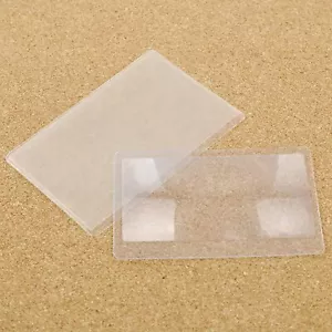 Credit Card Size Fresnel Lens & Flexible Plastic 3X Magnifying Sheet Pack of 10 - Picture 1 of 8