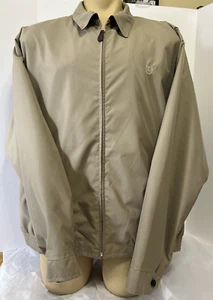 CHAPS MEN'S JACKET FULL ZIP RED PLAID LINED SIZE XXL LIGHTWEIGHT BEIGE TAN - Picture 1 of 19