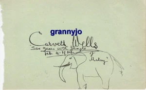 Autógrafo firmado a mano de 1924 de CARVETH WELLS, Big Game Explorer y autor de libros - Imagen 1 de 1