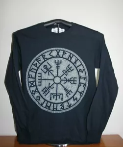 Elder Futhark - Alfabeto delle rune vichinghe - Maglietta a maniche lunghe, piccola in nero - Foto 1 di 4