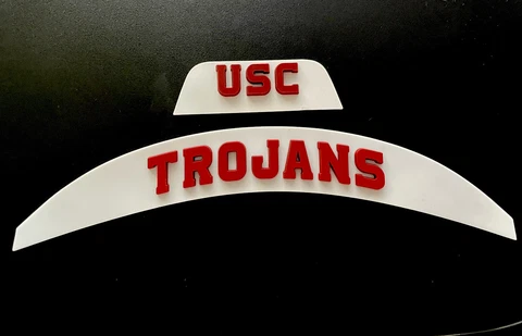 USC Trojan 3D Flex Bumper Set, for a Full Size Football Helmet Cover