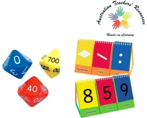 Flip Stand Ones to Hundreds 15 x 35cm + 3 x 10 Sided Dice Maths Number Teaching - Bild 1 von 1