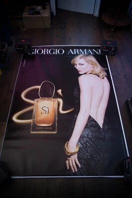 ARMANI SI CATE BLANCHETT ✯ B French Vintage Advertising Fashion Poster Original - image 1 of 4