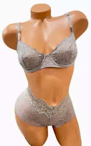 Victoria Secret Body By Victoria Unlined Demi Bra 32DD Size S Shortie Panty Set - Picture 1 of 2