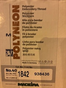 Madeira NEW Polyester Polyneon Embroidery Thread Blue 5000m Cone, 10 - Picture 1 of 2