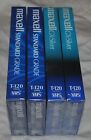 4 Maxell T-120 standard Grade VHS Tapes NEW/SEALED Lot