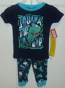 Kidgets  2 Pc Boys 'IGUANA TAKE A NAP"  Pajama Set Size 12 months   NEW - Picture 1 of 2