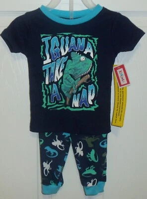 Kidgets  2 Pc Boys 'IGUANA TAKE A NAP"  Pajama Set Size 12 months   NEW - Image 1 of 2