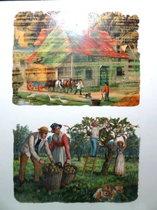 2 Pc. Victorian Farm Scenes Die Cuts - Picture 1 of 11