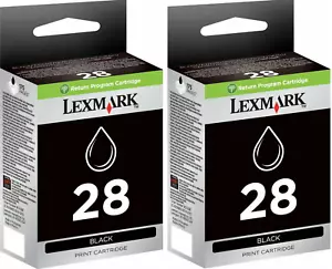 New Genuine Lexmark 28 2PK Ink Cartridges X Series X5340 X5495 Z Series Z1310 - Picture 1 of 3