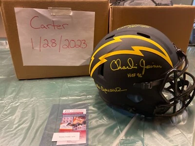 WINSLOW ,CHANDLER ,JOINER TRIPLE SIGNED CHARGERS ECLIPSE FULL SIZE HELMET - COA - Image 1 of 3