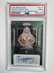 2024 Panini Prizm WWE - Tiffany Stratton Sensational Signatures Green Auto PSA 9 - Picture 1 of 2