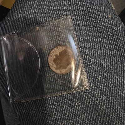 1980 copper dime error. authentic dime on copper planchet. very good condition - Image 1 of 2