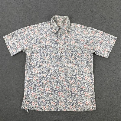 Camisa Hawaiana Reyn Spooner Para Hombres Mediana Estampado Reverso Popover Flora Aloha De Colección Foto 1 de 4