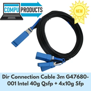 Câble de connexion Dir 3m G47680-001 Intel 40g Qsfp + 4x10g Sfp - Photo 1/3