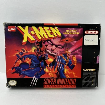X-Men Mutant Apocalypse (Super Nintendo SNES, 1994) Authentic - w/ BOX - TESTED - Image 1 of 4