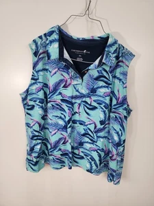 Caribbean Joe Damen Größe XXL Top Bluse Shirt Blau Ärmellos - Bild 1 von 10