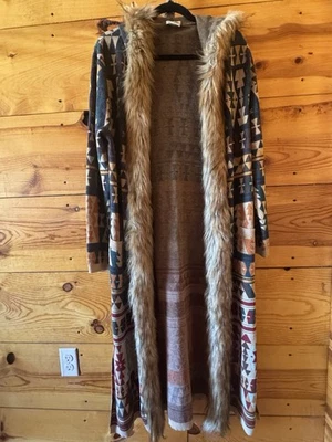 Tasha Polizzi Women’s M Tinsley Cardigan Full-length Southwestern Boho Tribal - Image 1 of 4