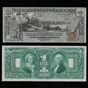 SC 1896 $1 Fr.225 Scarcer Bruce|Roberts Sig. Educational Silver Certificate VF - Picture 1 of 4