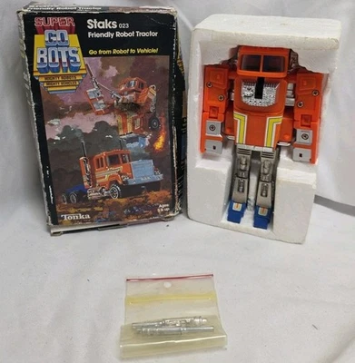 Super GoBots Staks Friendly Robot Tractor w/ Box & Insert 1984 Tonka  - Image 1 of 4