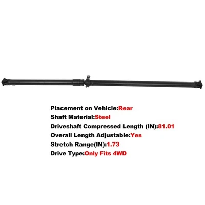 Rear Drive Shaft 81.01" for Honda CR-V EX-L L4 2.4L 4WD 2007-2011 40100-SWA-A01 Foto 1 de 4