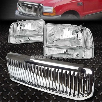 FARO CARCASA CROMADA + LUZ PARACHOQUES ESQUINA TRANSPARENTE + REJILLA DELANTERA PARA 99 + SUPERDUTY Foto 1 de 4