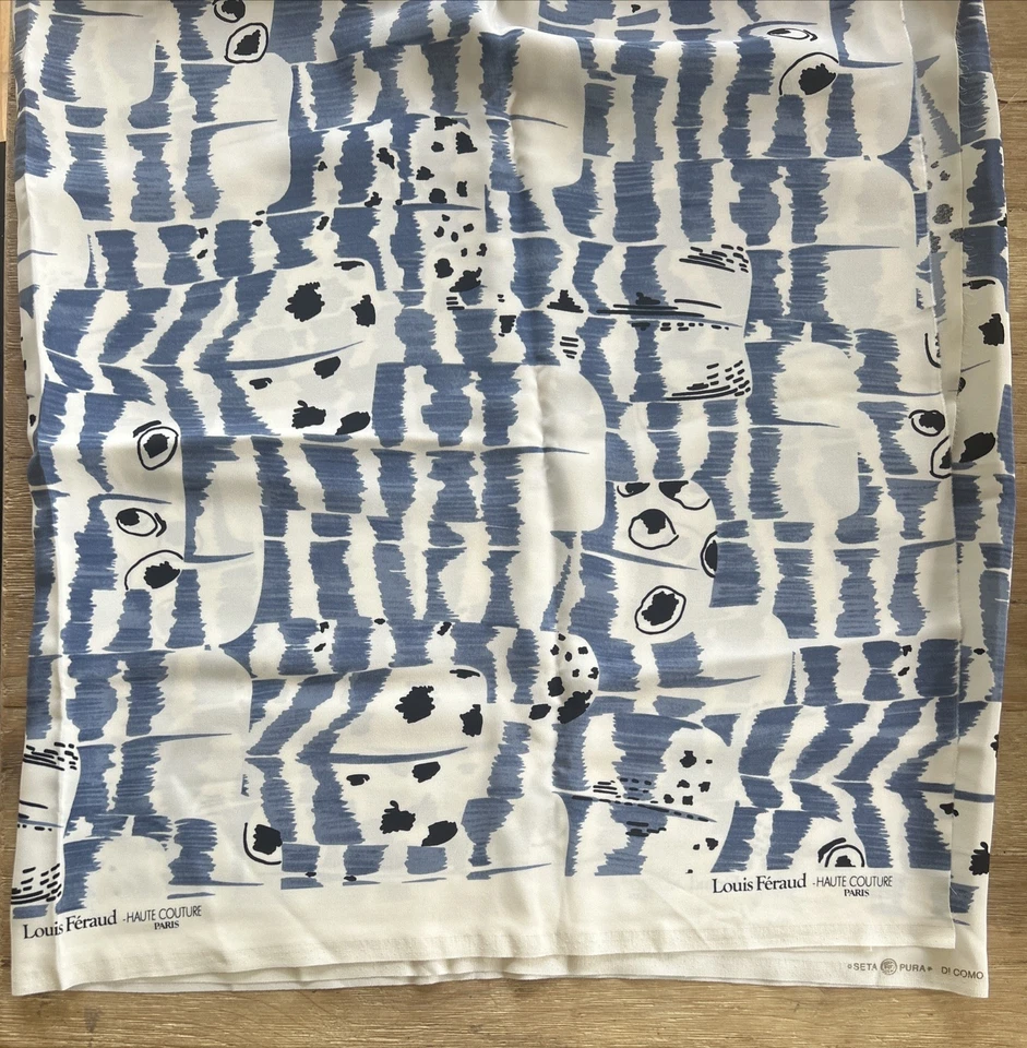 VTG Louis Feraud Haute Couture Paris 100% Silk Fabric Abstract 56" x 92"  2+ yds - Image 1 of 4