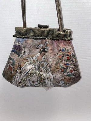 JANE YOO PORTÁTIL ARTE PINTADO A MANO FIRMADO CUERO BOLSO DE HOMBRO NUEVO CON ETIQUETAS Foto 1 de 4