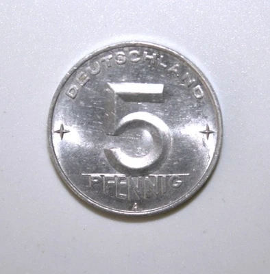 S8 - East Germany 5 Pfennig 1953-A Choice Unc. Aluminum Coin - Grain Sprigs - Image 1 of 2