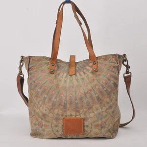 Campomaggi Canvas/Leder Tasche Schultertasche Blumenmuster Muster - Bild 1 von 13