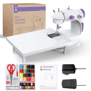 Mini Sewing Machine with 42PCS Sewing Kit, Foot Pedal, Adapter (Purple) - Picture 1 of 9