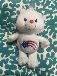 Peluche fève de collection Care Bears America Cares Bear 8" patriotique 2002 - Photo 1/3
