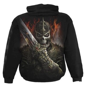 Spiral Direct Dragon Warrior Black Hoodie Biker Skull Viking Rock Metal Large - Picture 1 of 2