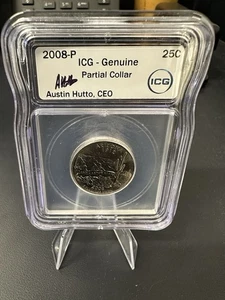 2008 P 25C Partial Collar Quarter Error Signed - Picture 1 of 4